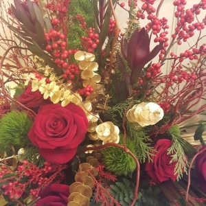 Christmas Reds And Gold Arrangement