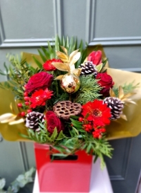 Merry and bright Red hand tied